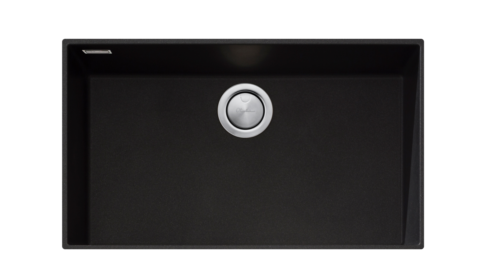 Oliveri ST-BL1590UOF Santorini Mega Bowl Undermount Sink - Black