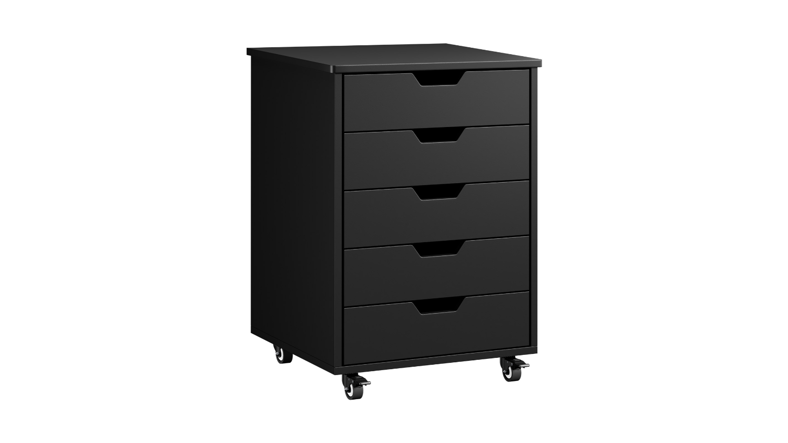 Oikiture 5-Drawer Mobile Filing Cabinet - Black