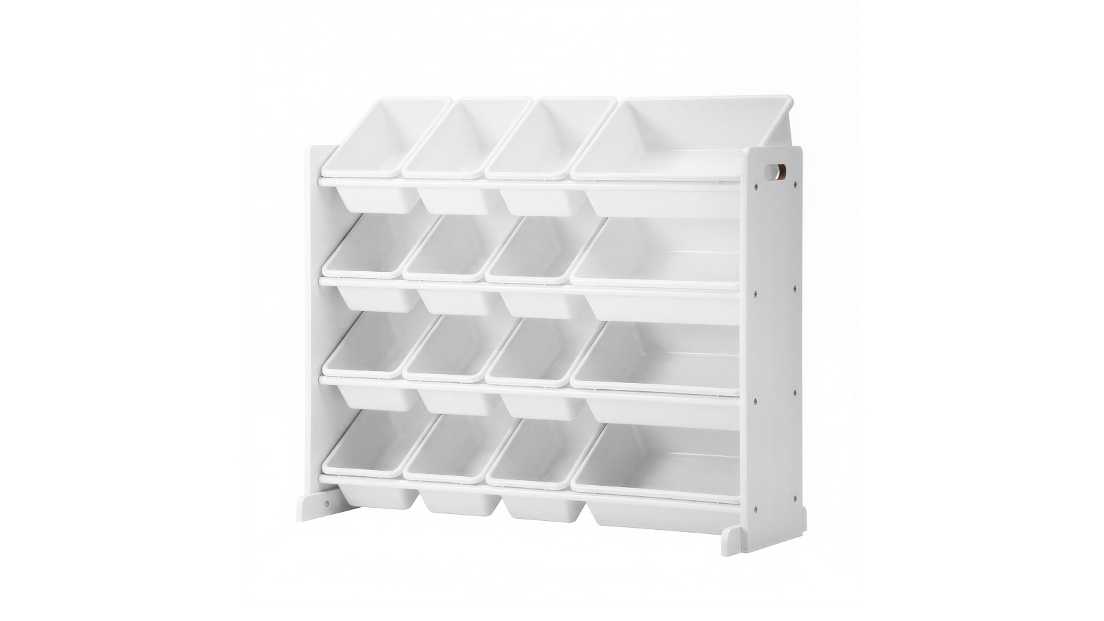 Oikiture 16-Bin Kids Toy Box Organiser - White