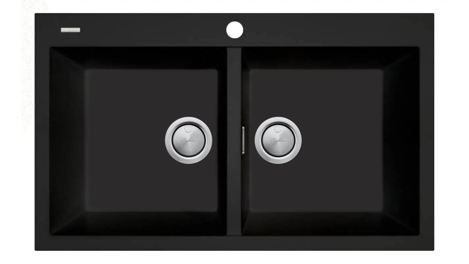 Oliveri Santorini Matte Black Double Bowl Topmount Sink