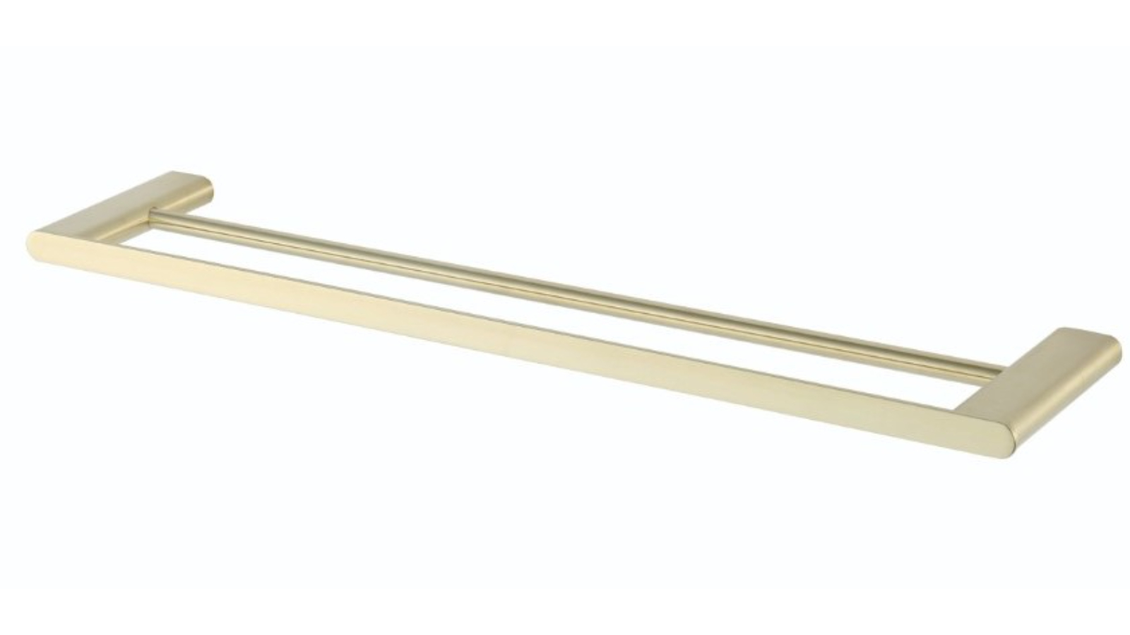St George Edge Double Towel Rail - Brushed Brass