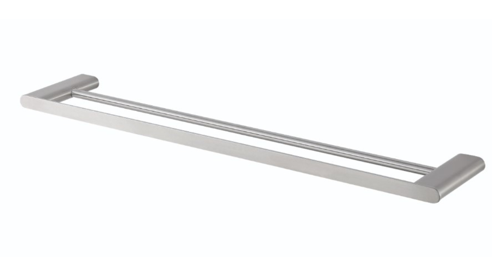 St George Edge Double Towel Rail - Brushed Nickel