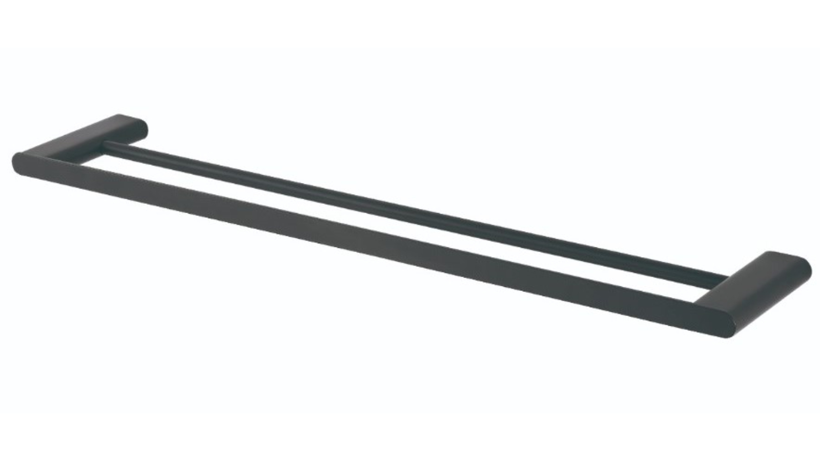 St George Edge Double Towel Rail - Matte Black