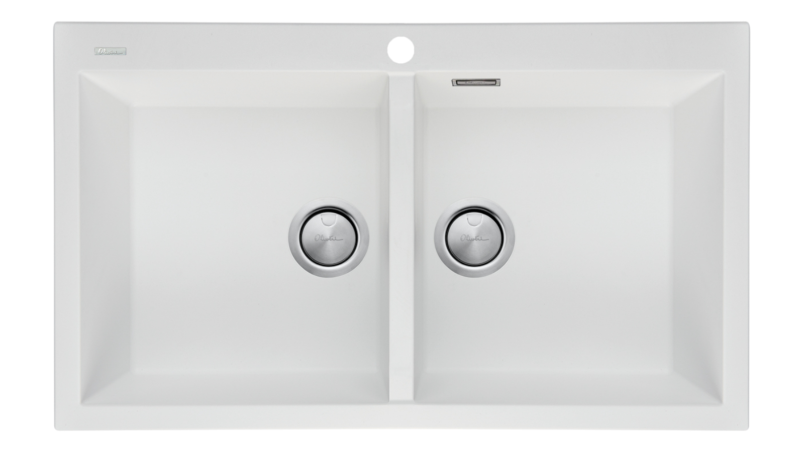 Oliveri Santorini Double Bowl Topmount Sink - White