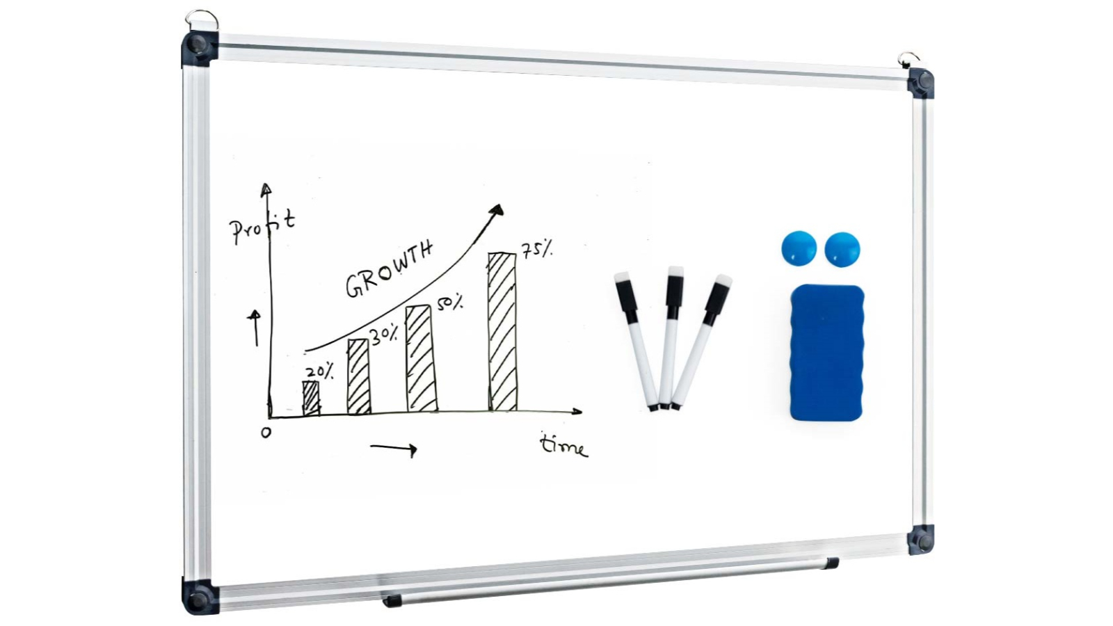 Costway Aluminum Frame Magnetic Wall Whiteboard - Medium