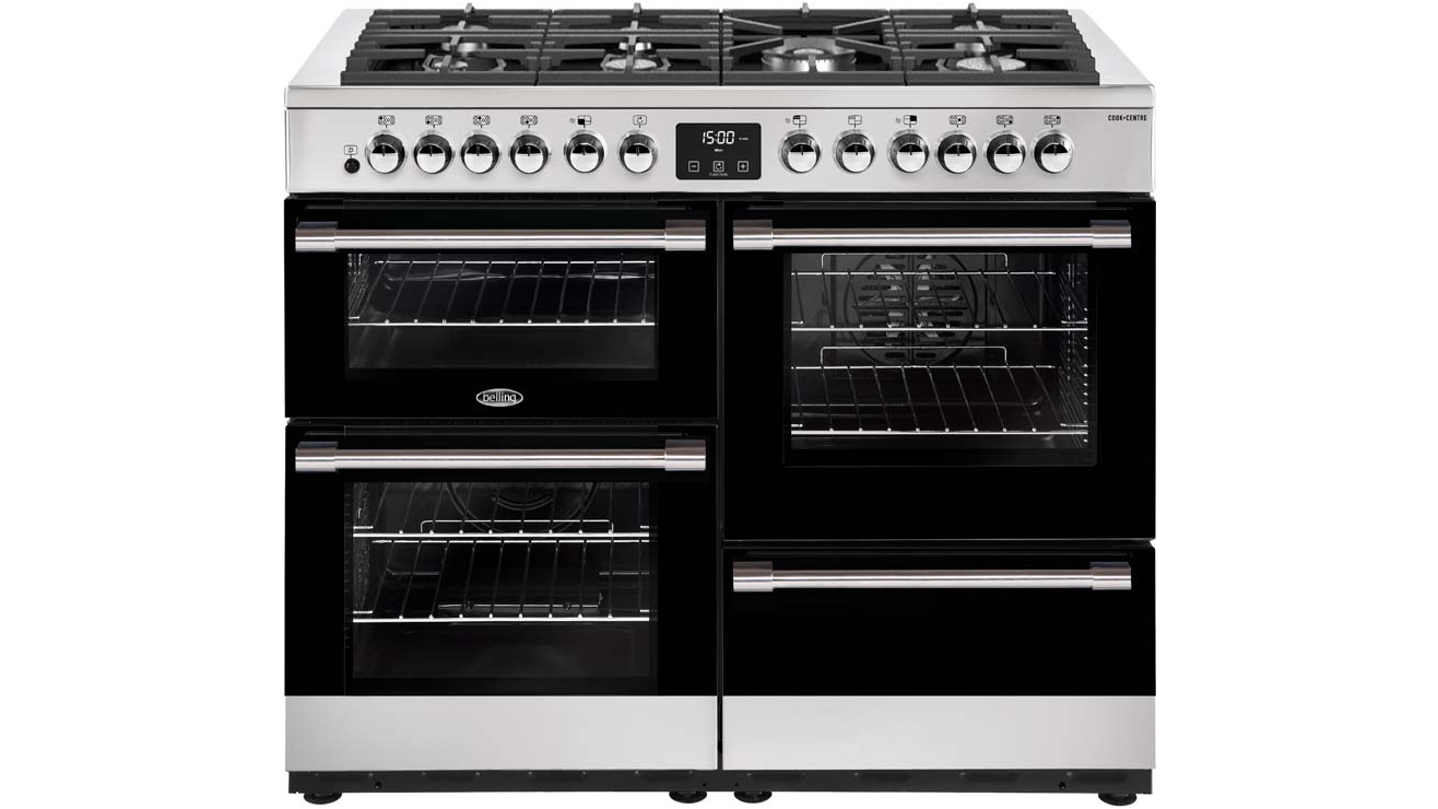 Belling 1100mm CookCentre Deluxe Dual Fuel Range Cooker - Stainless Steel