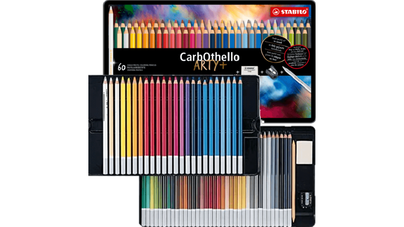 Stabilo CarbOthello 60 Chalk Pastel Coloured Pencil Tin Set