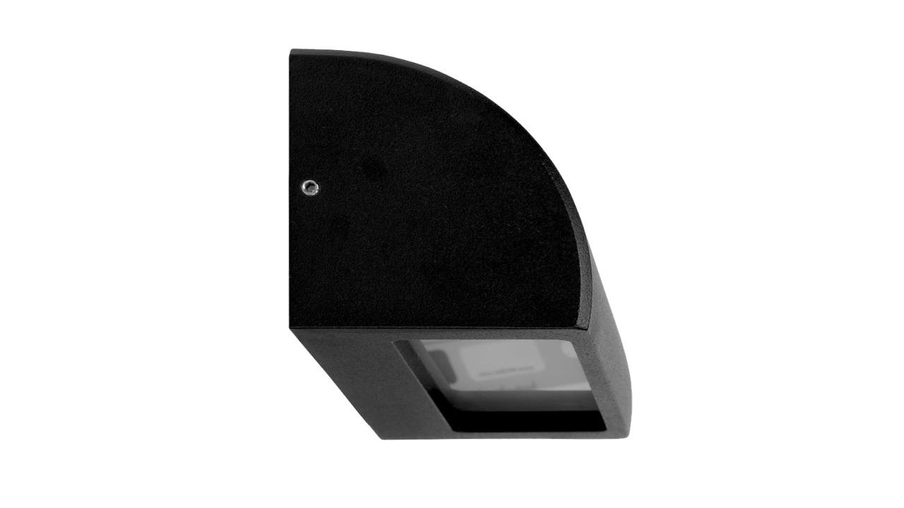 CLA 12V STE G4 IP65 Large Curved Powder Coated Surface Mounted Step Light - Black