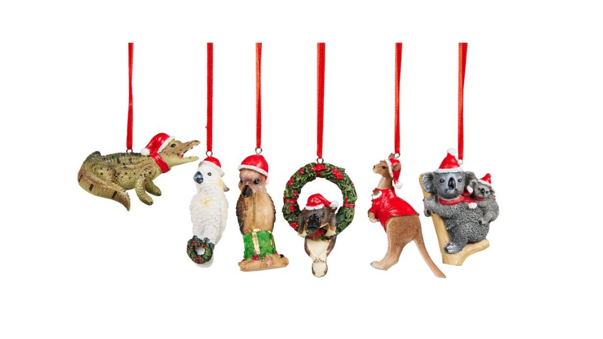 Klika Pack of 6 Aussie Animals Bauble