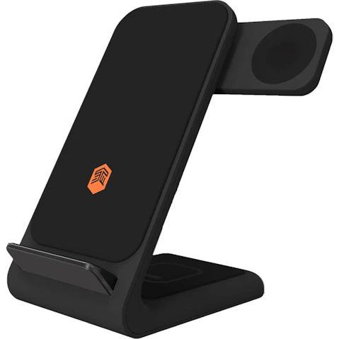 STM ChargeTree Go Collapsible 3-in-1 Qi Charging Stand - Black