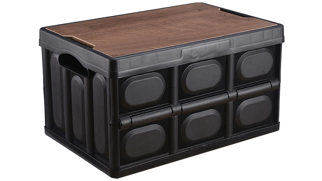 SOGA 34.5x22cm 18L Black Car and Camping Foldable Storage Box Crate Stackable Container with No Handle