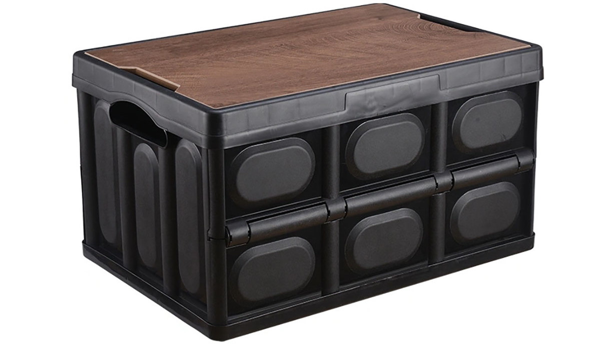 SOGA 42x28.5cm 30L Black Car and Camping Foldable Storage Box Crate Stackable Container with No Handle