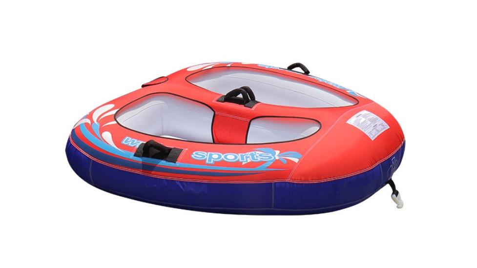 Jacksaqua 2-Rider Inflatable Towable Booster Tube with Front Tow Point - Red