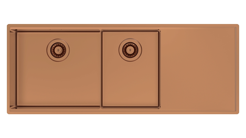 Abey Boutique Lugano One & One Quarter Bowl Kitchen Sink - Artisan Copper