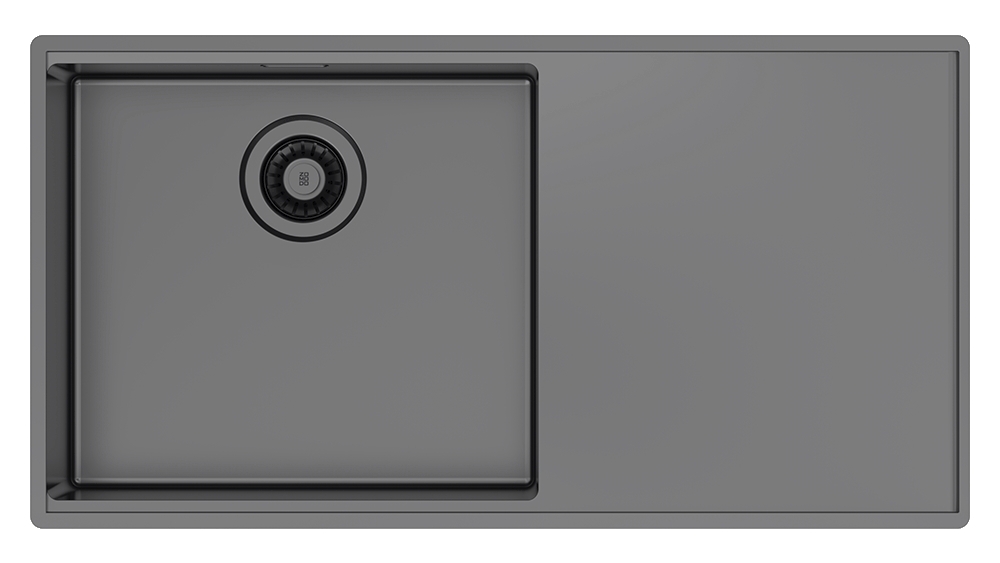 Abey Boutique Lugano Single Bowl Kitchen Sink - Black Pearl