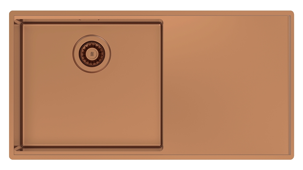 Abey Boutique Lugano Single Bowl Kitchen Sink - Artisan Copper