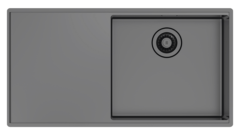 Abey Boutique Lugano Single Right Hand Bowl Kitchen Sink - Black Pearl