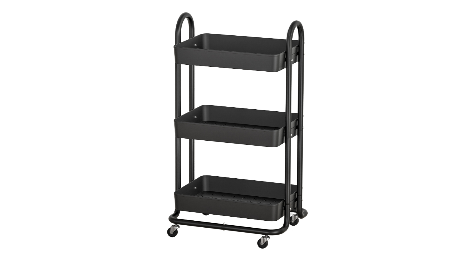 Artiss 3-Tier Kitchen Trolley Cart Shelf Storage Rack - Black