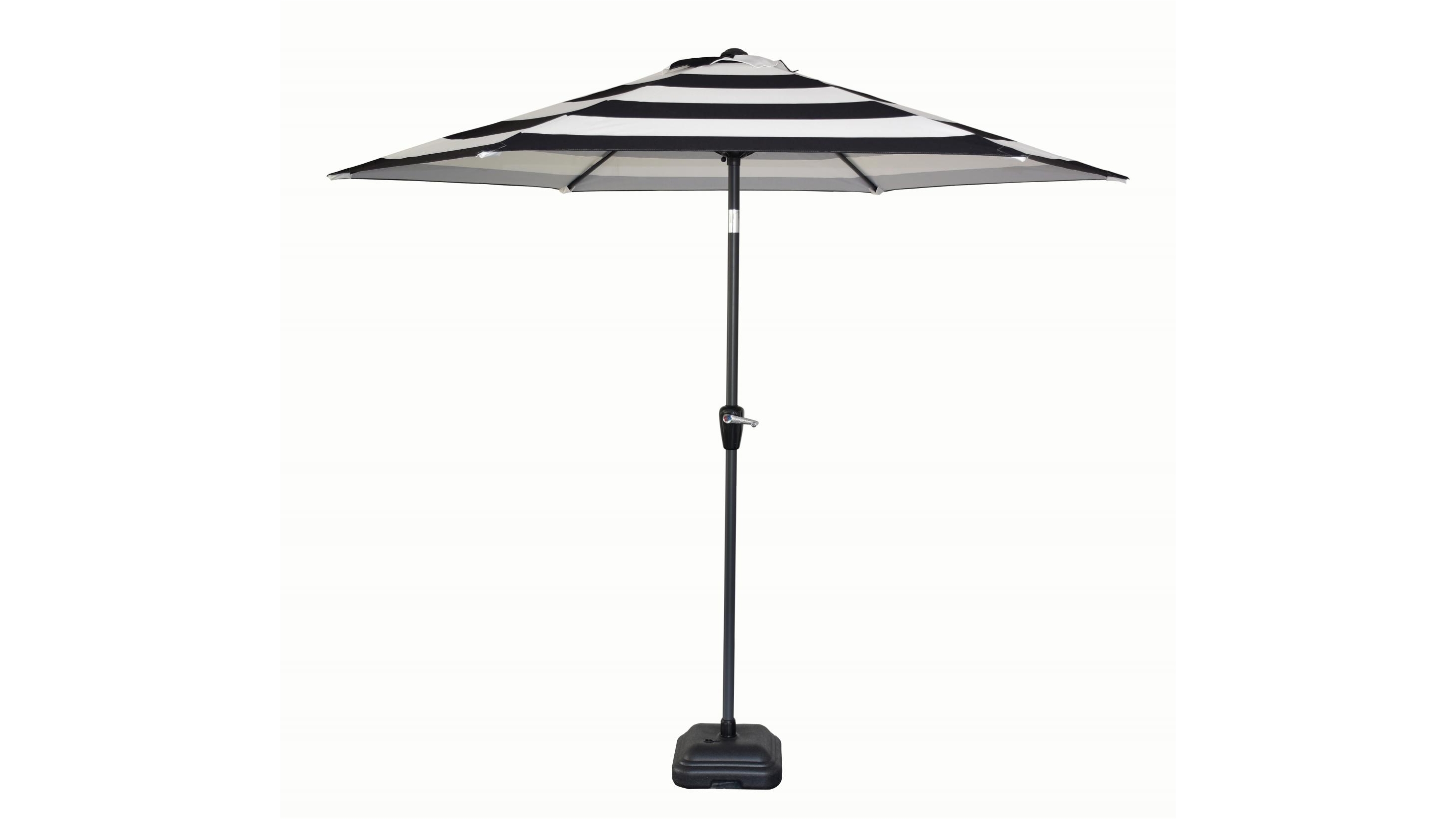 Porch Hexagonal Outdoor Umbrella Only - Black/White Stripe