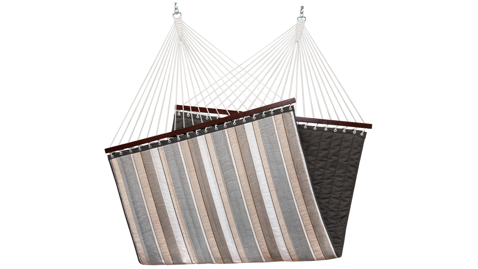 Vivere Double Sunbrella Quilted Spreader Bar Hammock - Dove