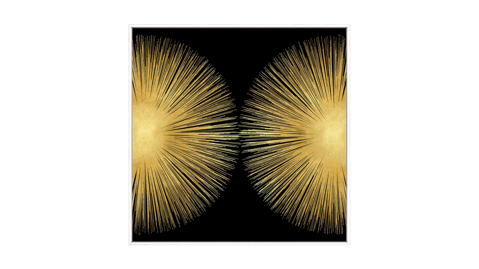La Grolla Sunburst on Black II White Gallery Wall Art - 103 x 103cm