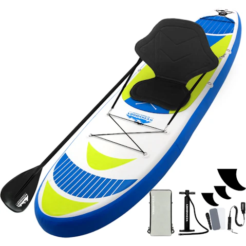 Weisshorn 11ft Inflatable Stand Up Surfboard with Kayak Paddleboard - Yellow