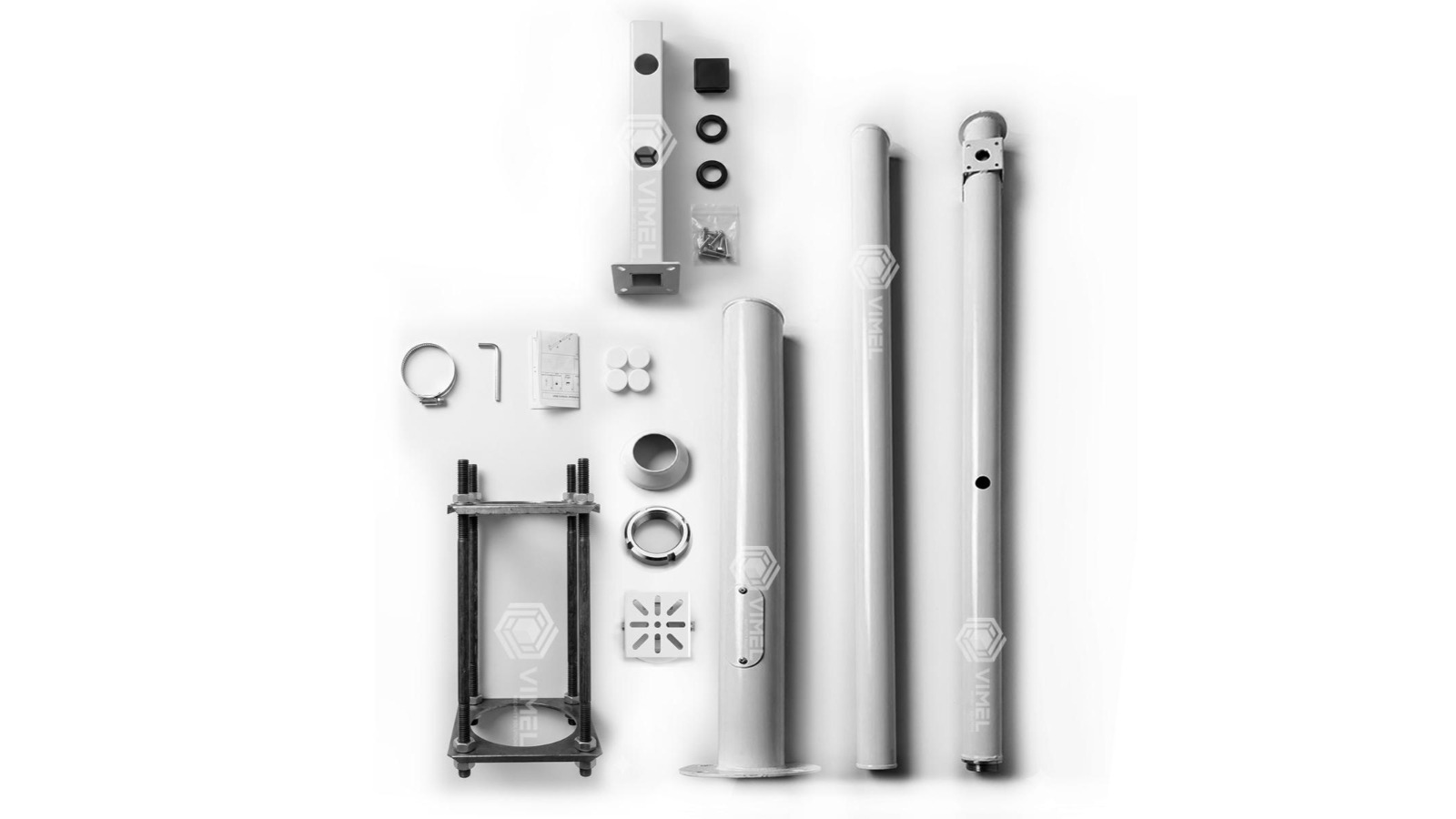 Vimel Metal Camera Pole with Mounting Head and Lightning Rod - 4m