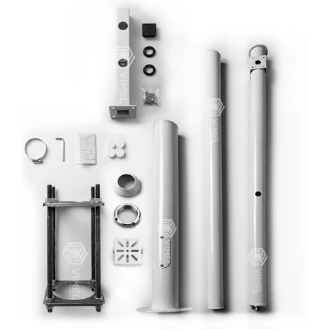 Vimel Metal Camera Pole with Mounting Head and Lightning Rod - 4m