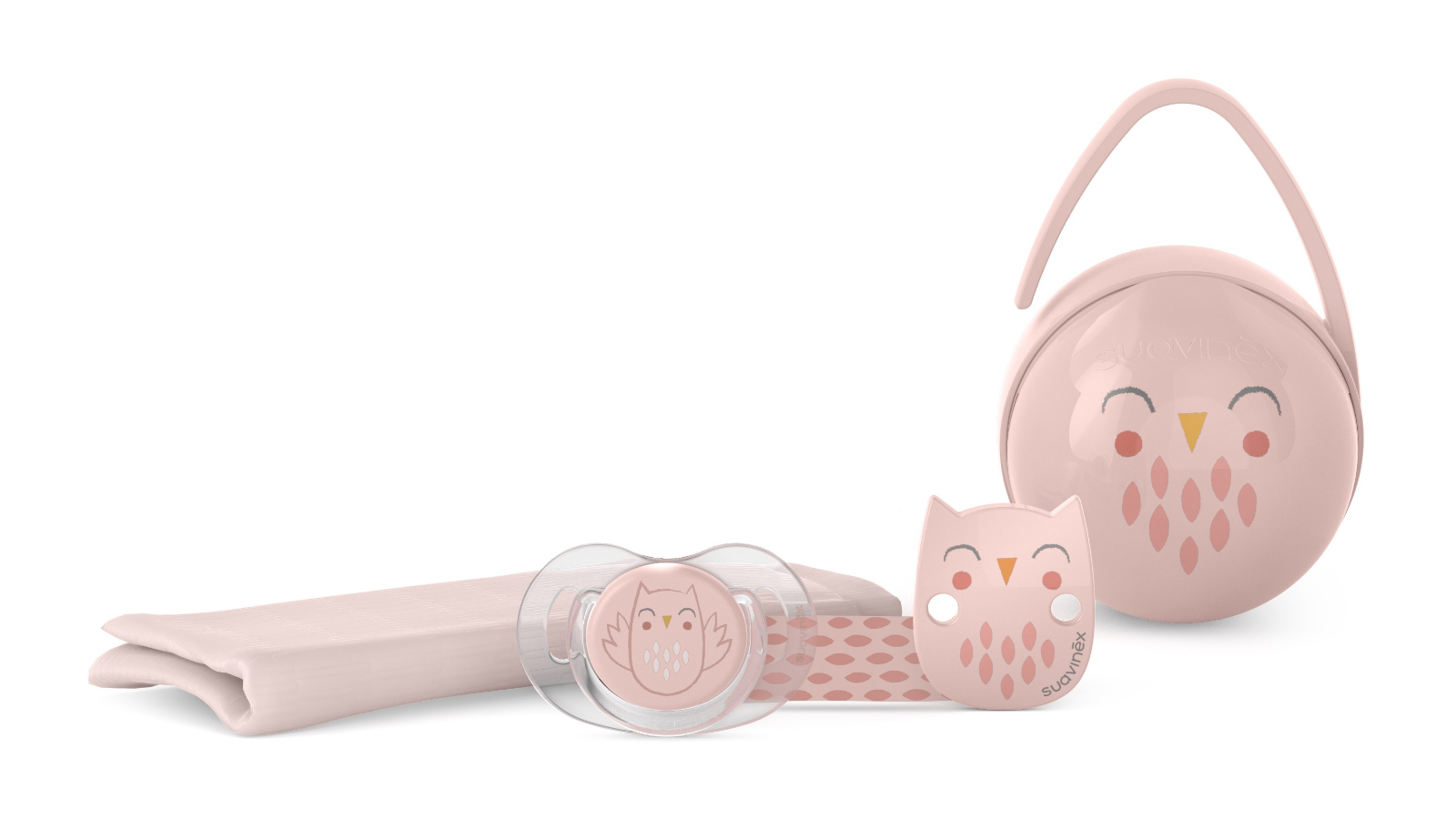 Suavinex Baby Gift Set Bonhomia Owl - Pink