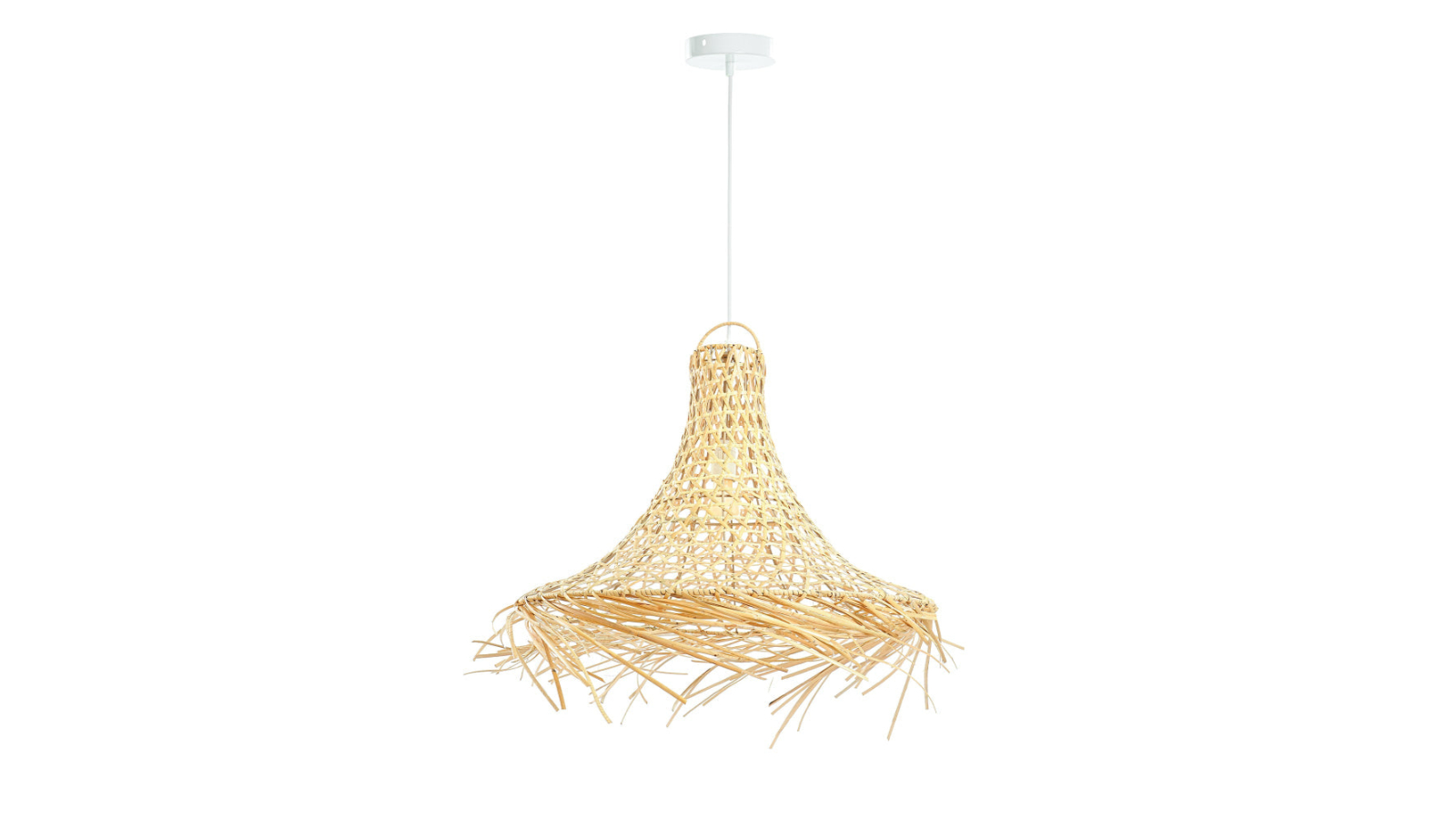 Luminea Swain Nordic Rustic Bamboo Rattan Hanging Pendant Light - Natural