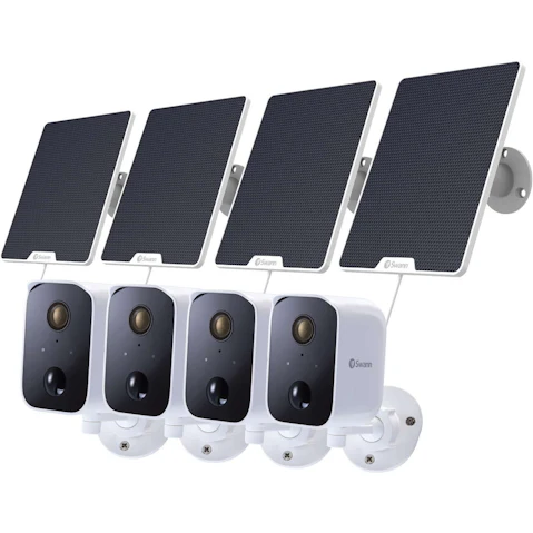 Swann CoreCam 4 Pack Wireless Security Camera with 4 Slimline Solar Panel