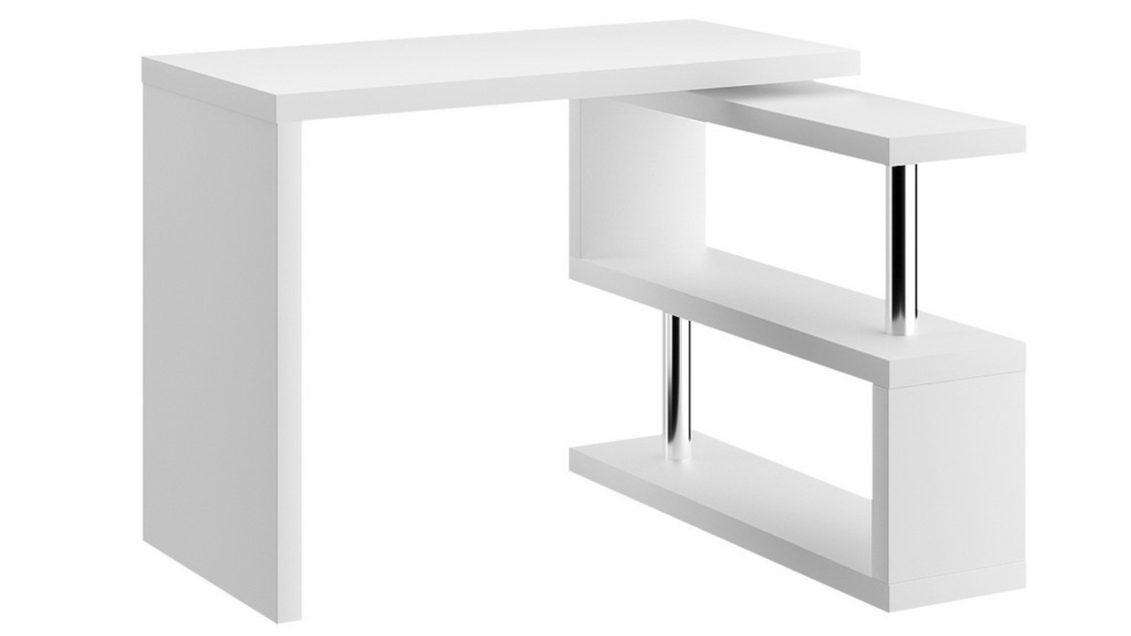 Artiss 360 Degree Rotating L-Shaped 102-107cm Corner Computer Desk with Bookshelf