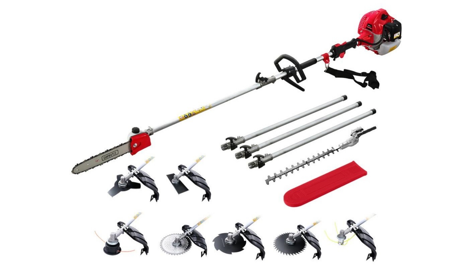 Giantz 65cc Pole Chainsaw Multi Tool - Red/Black