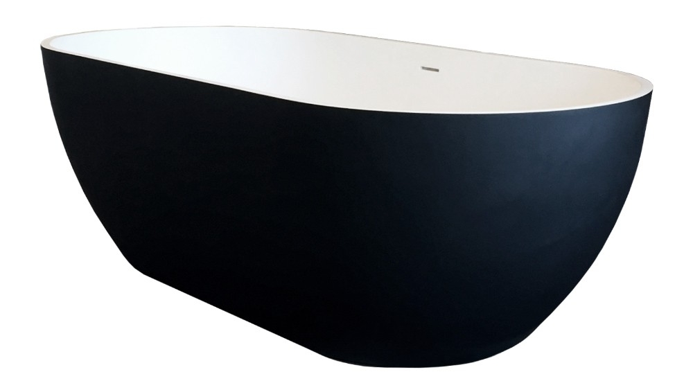 Arcisan Synergii 1700mm Solid Surface Freestanding Bath - Matte Black