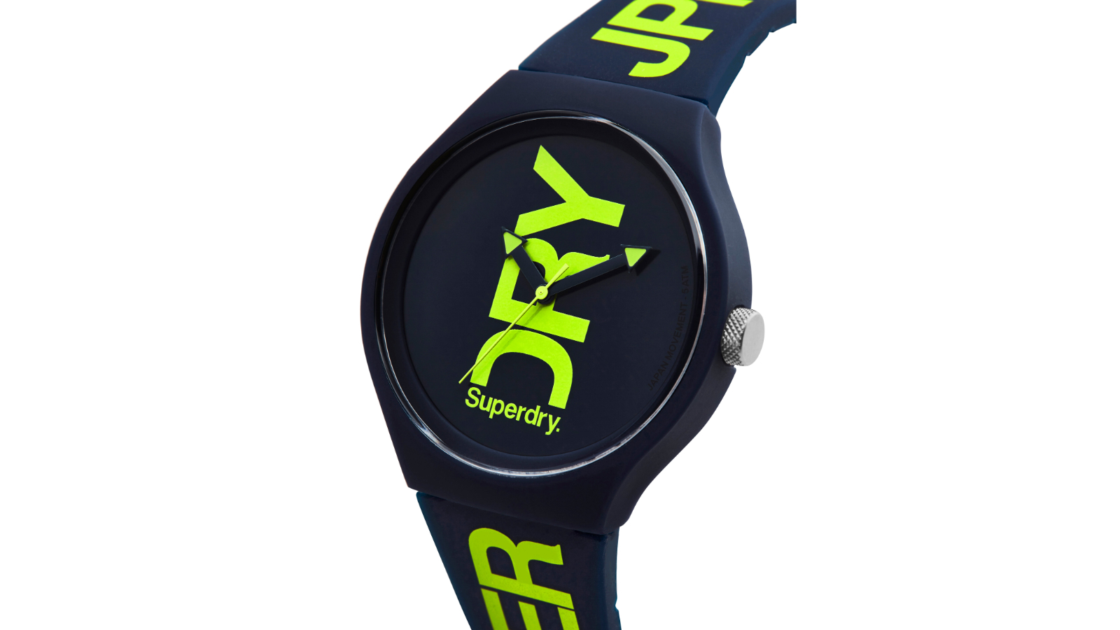 Superdry Urban Navy with Green Print Silicone Strap Watch Harvey