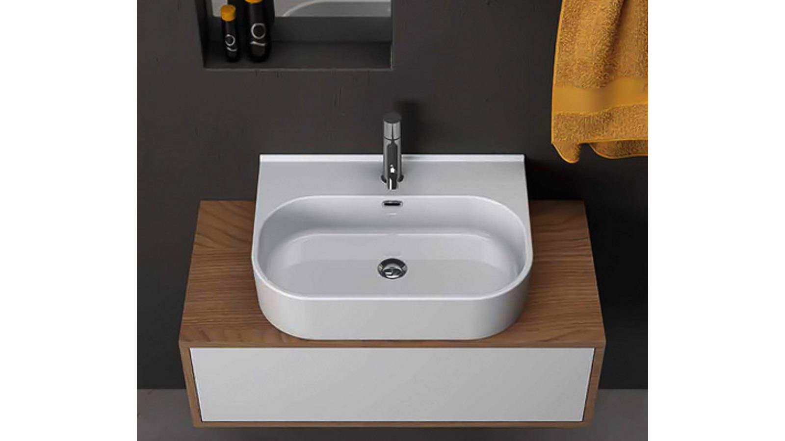 Studio Bagno Synthesis 60 Bench/Wall Basin - Gloss White