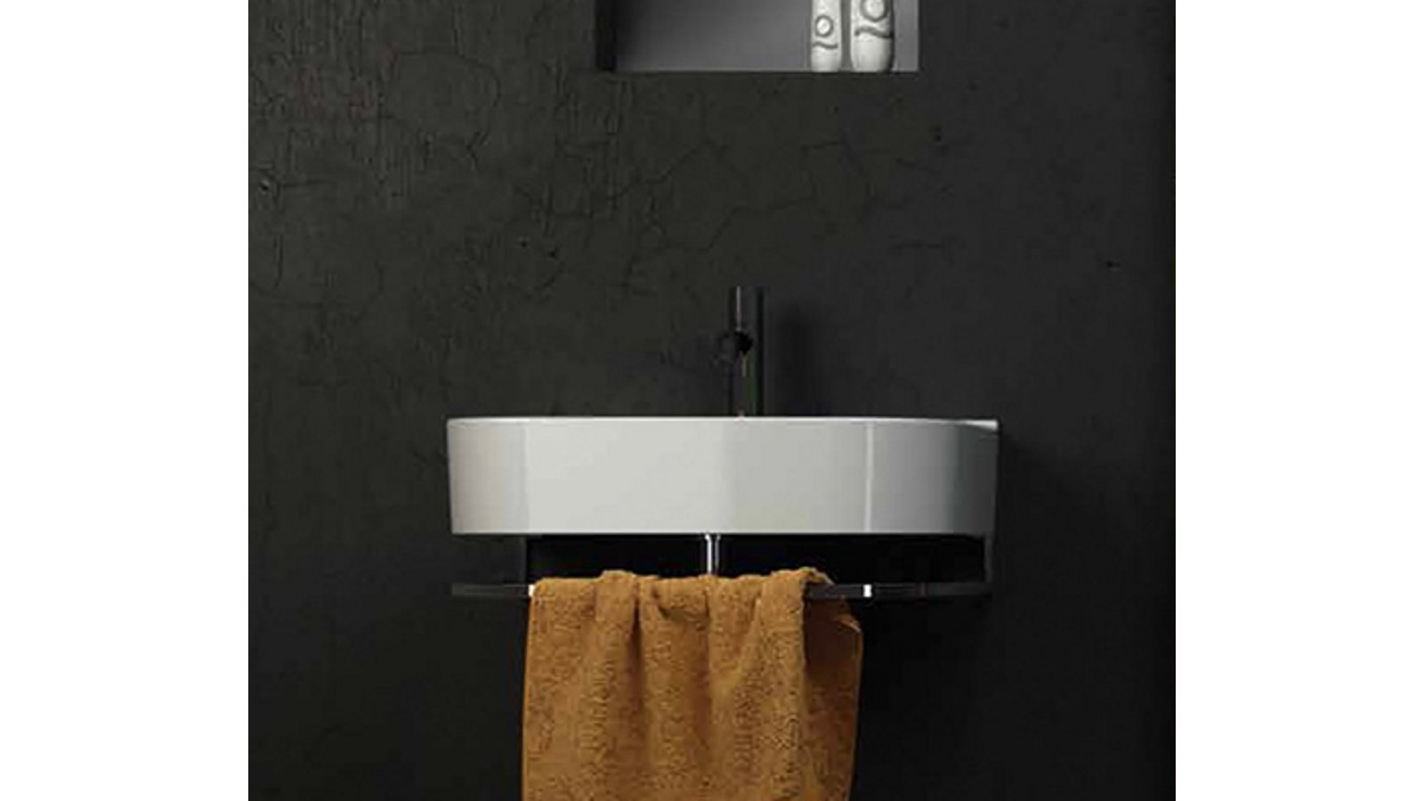 Studio Bagno Synthesis 70 Bench/Wall Basin with 1 Tap Hole - Gloss White