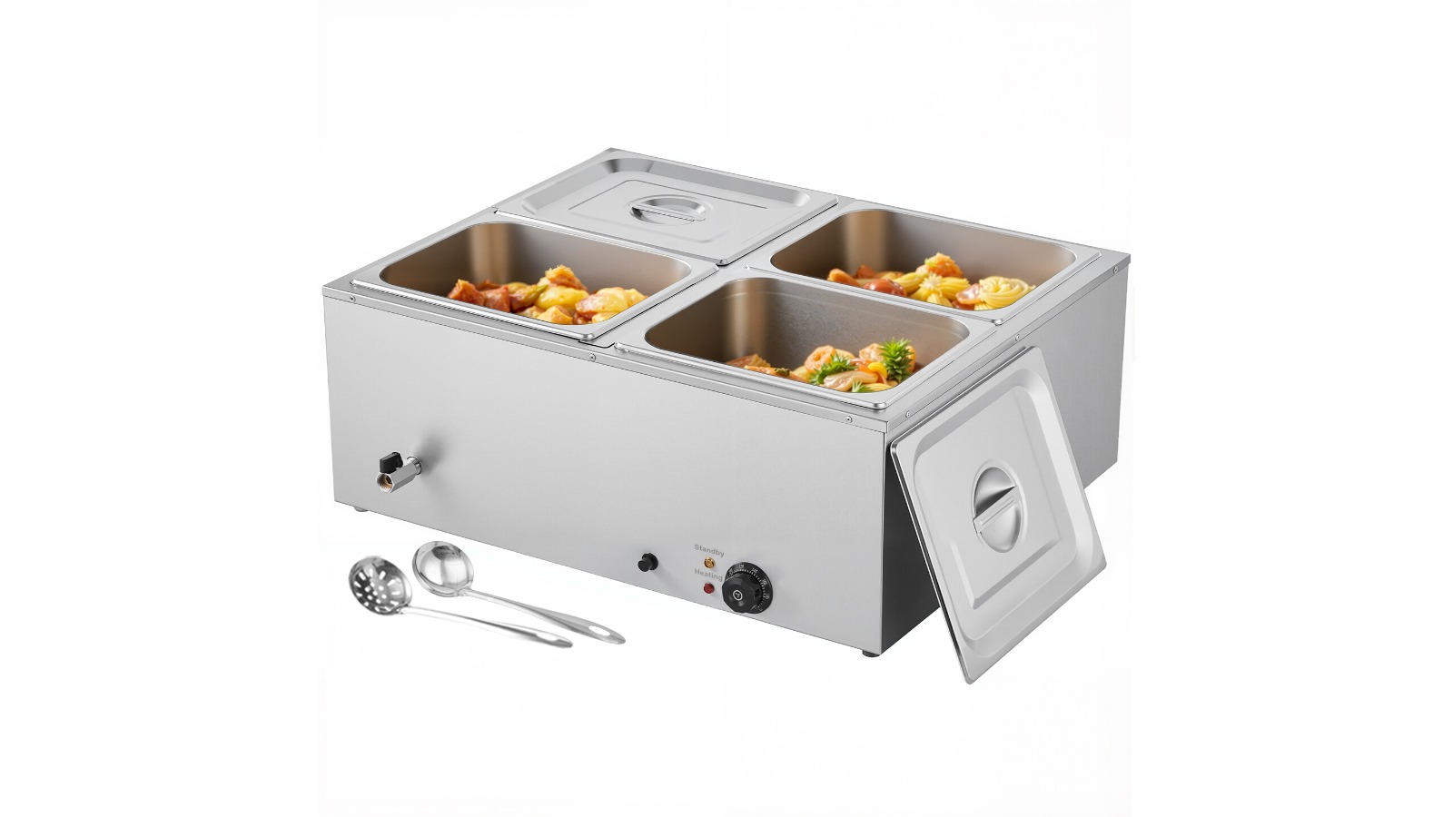 Vevor 4-Pan Commercial Food Warmer with Lid