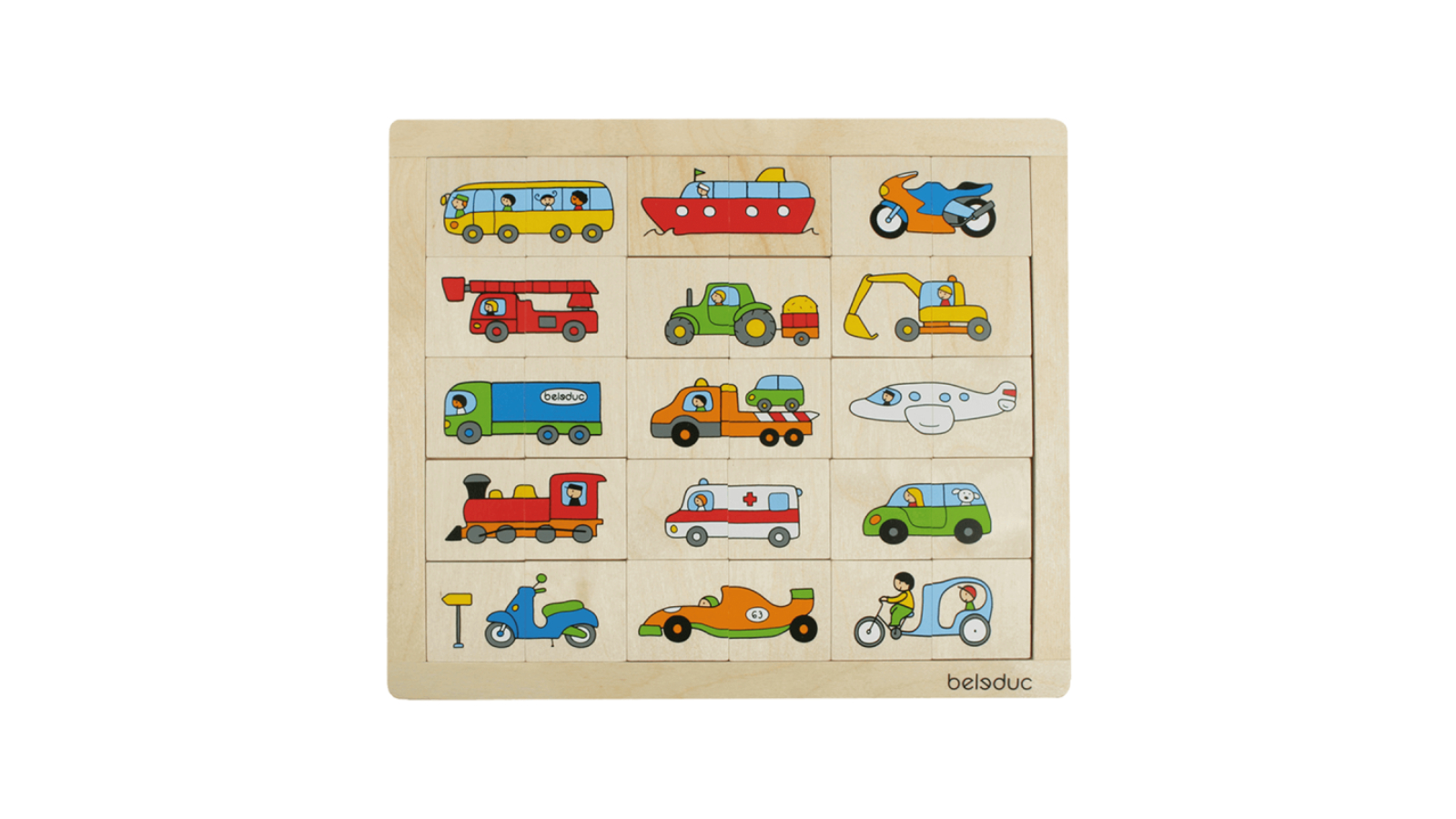 Beleduc Match and Mix Puzzle - Vehicles