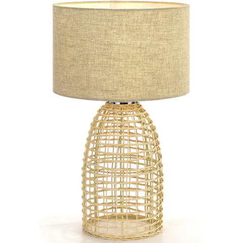 Pretty & Practical Huelva Large Sand Tone Table Lamp for Grand Hallway or Statement Lighting
