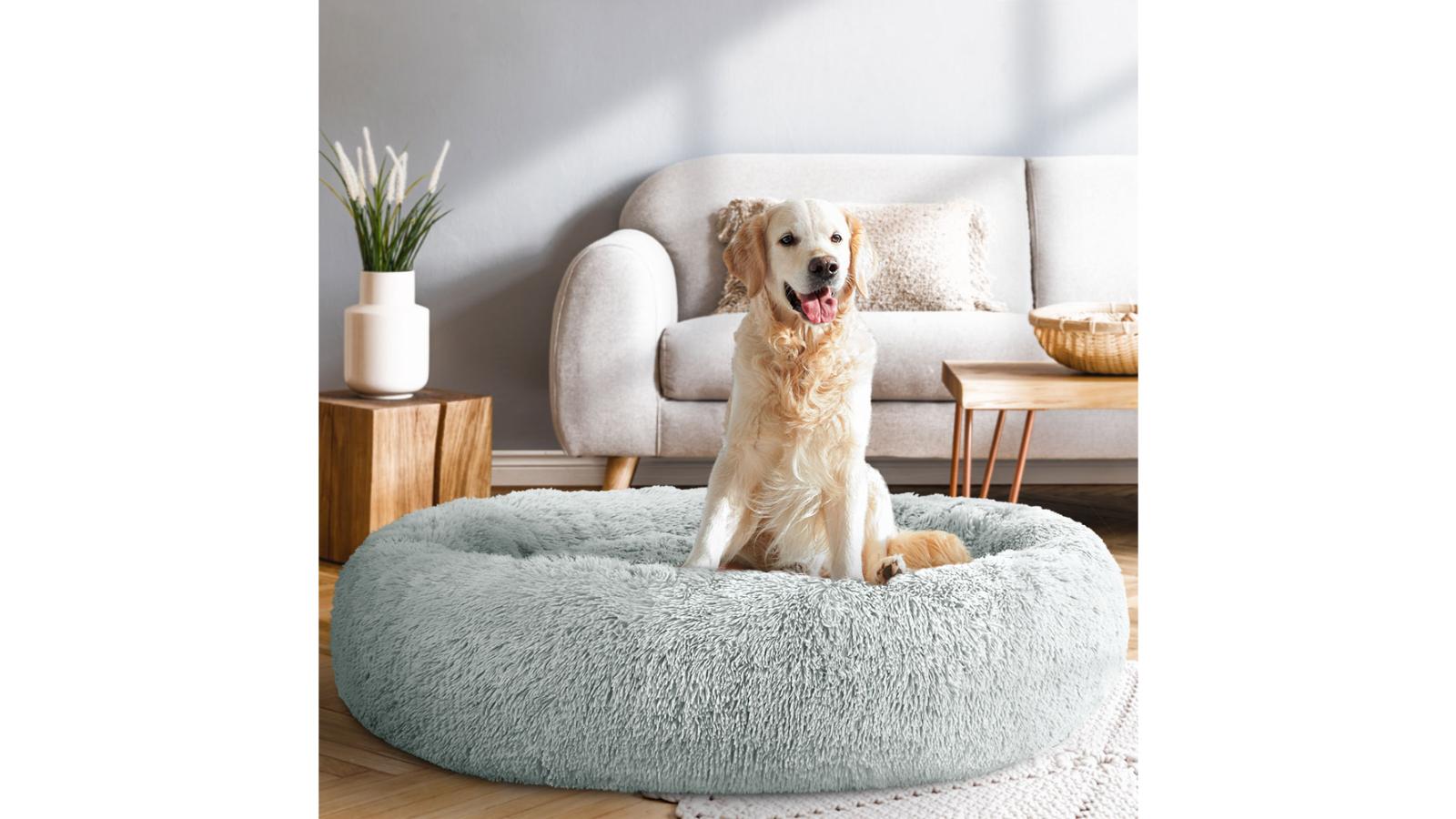 i.Pet 110cm X-Large Pet Calming Bed - Light Grey