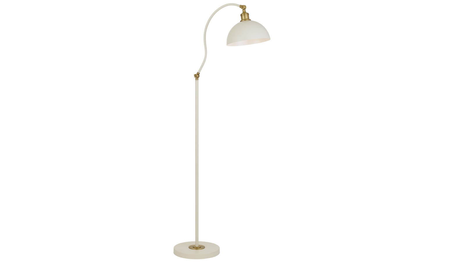 Pretty & Practical Munich Beige Satin and Brass Floor Lamp for Warm and Elegant Interior Lighting