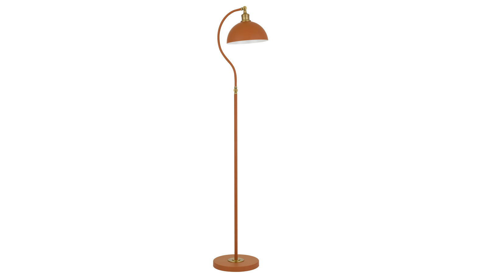 Pretty & Practical Stuttgart Orange Satin and Brass Floor Lamp for Vibrant Contemporary Interiors