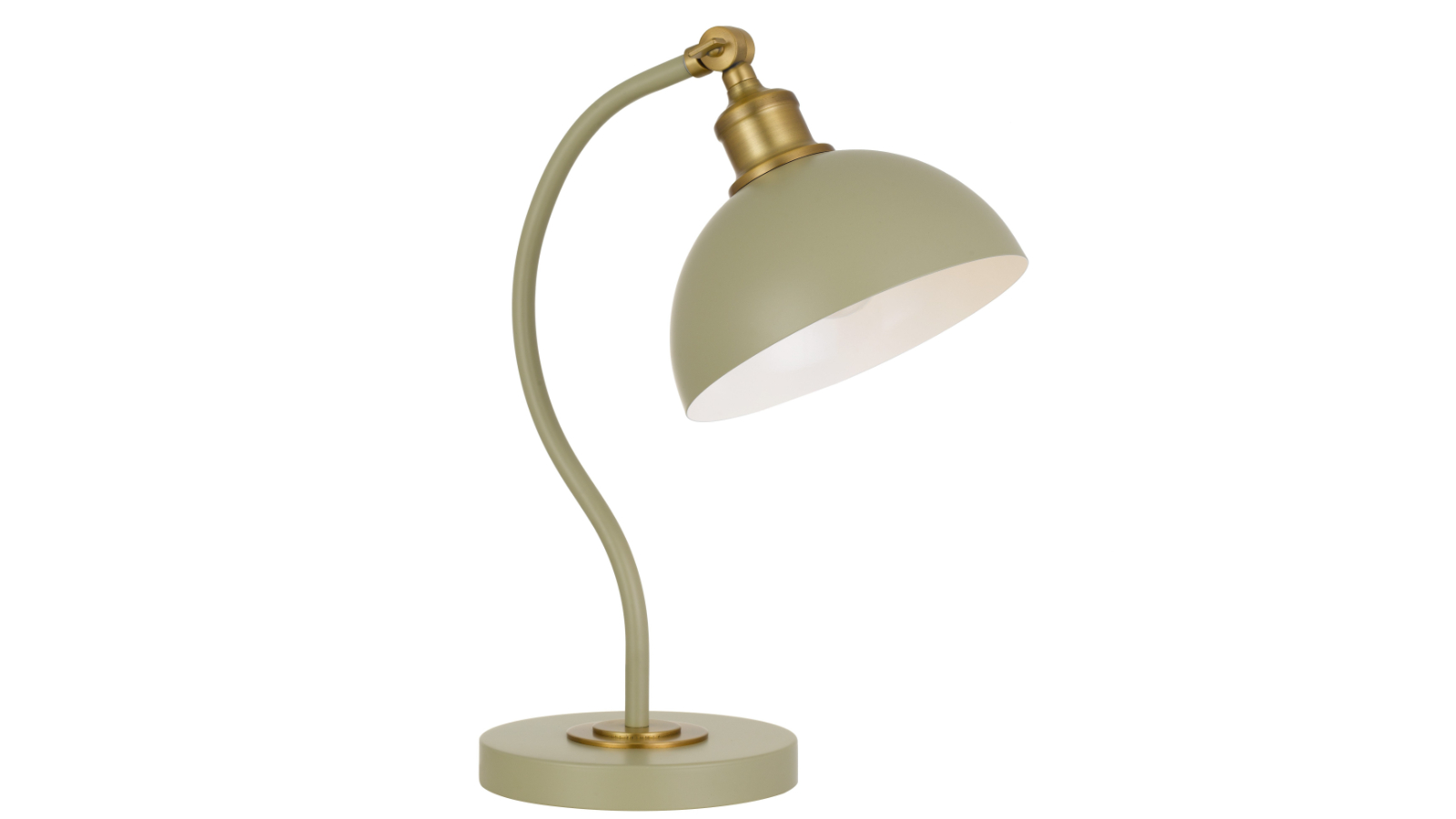 Pretty & Practical Dresden Green Satin and Brass Decorative Accent Lamp