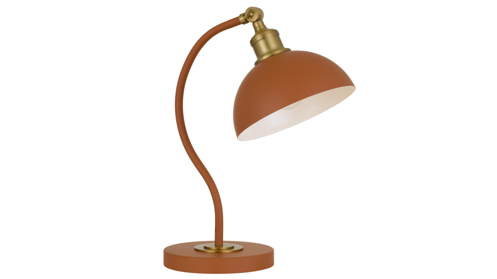 Pretty & Practical Leipzig Orange Satin and Brass Decorative Lamp