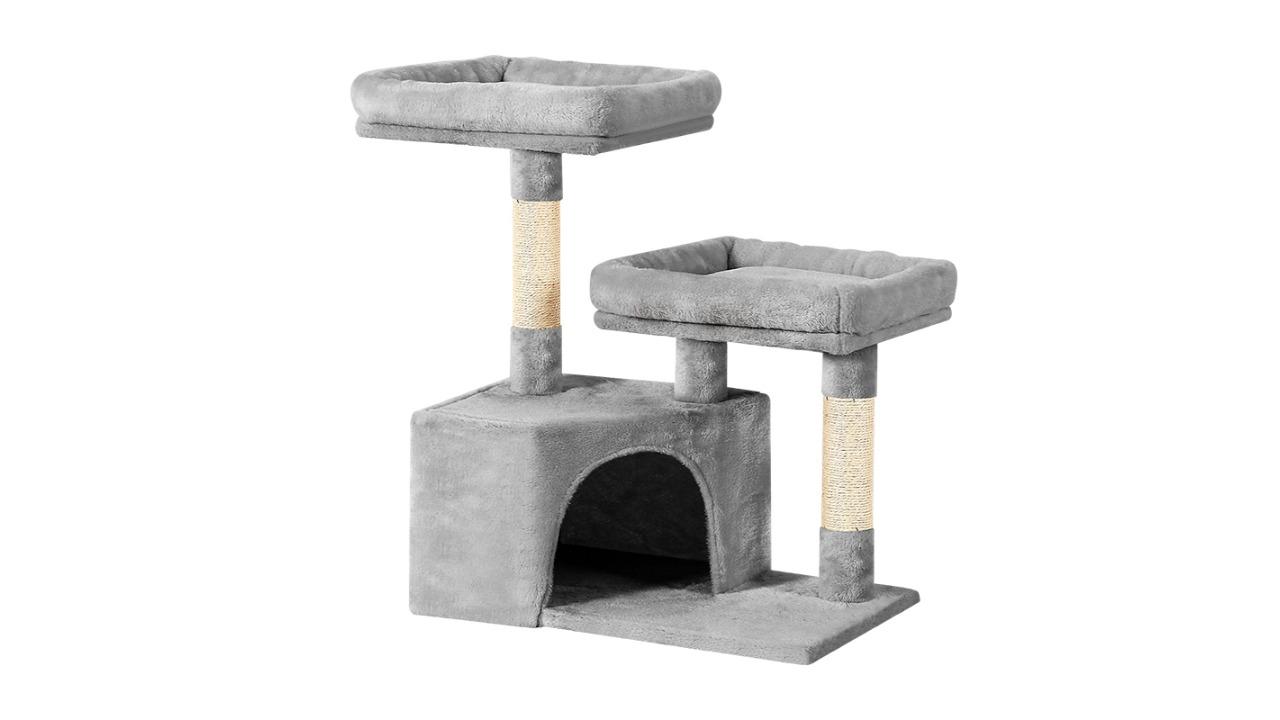 i.Pet Wood Cat Tower Trees Post Scratcher House Bed - 69cm