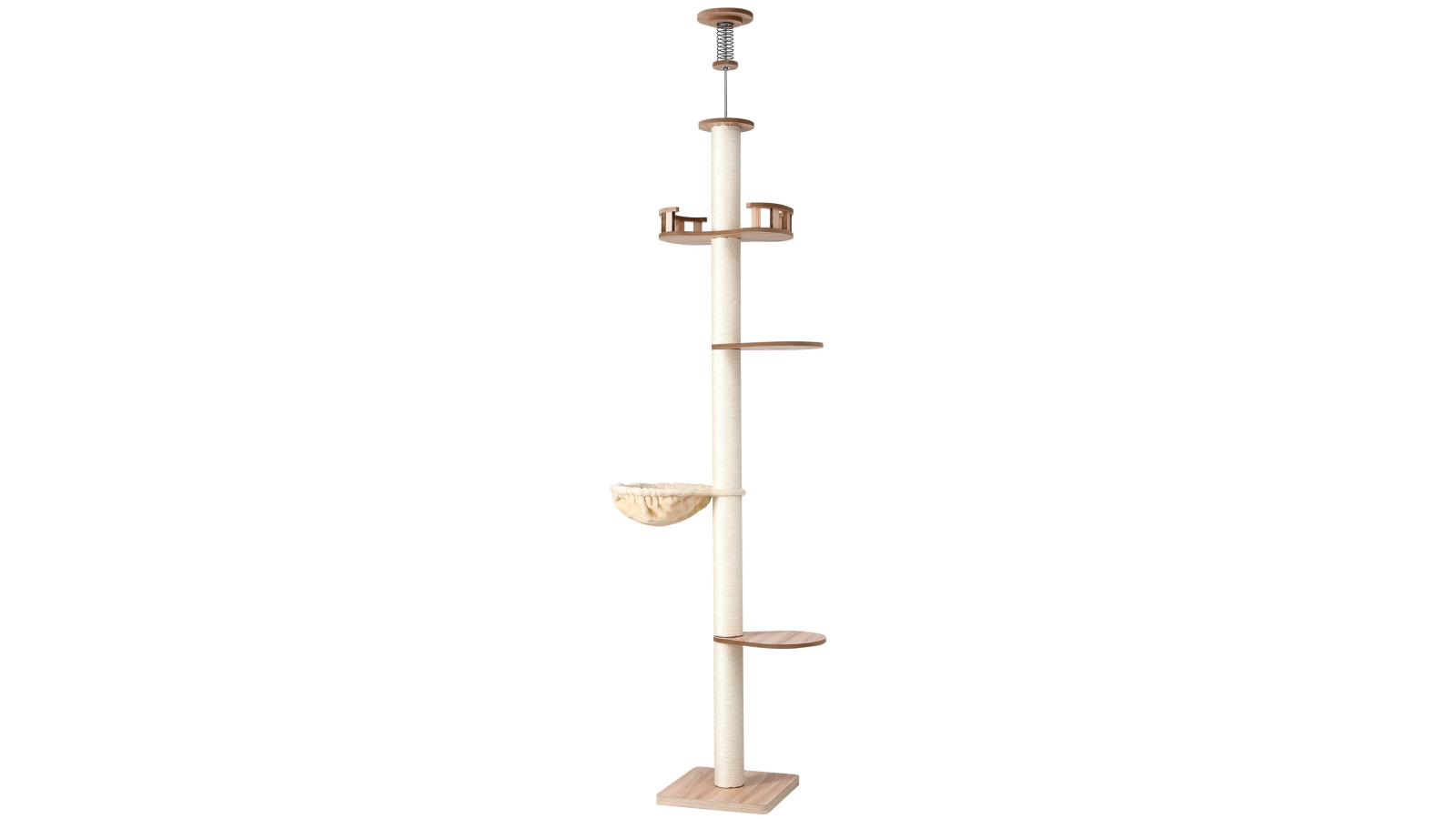 i.Pet 270cm Cat Tree Tower Floor to Ceiling Scratching Post - Beige