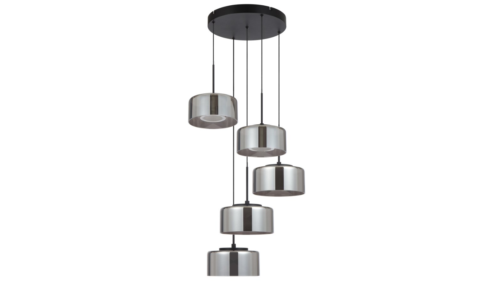 Pretty & Practical Limerick Black Sandy 5-Light LED Pendant with 3CCT Colour Output