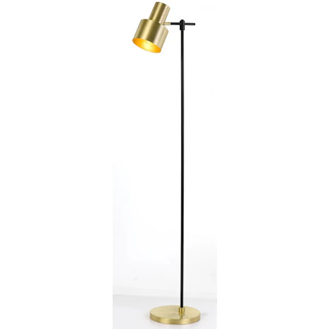 Pretty & Practical Warsaw Black Gold Floor Lamp with Foot Switch and Adjustable Height