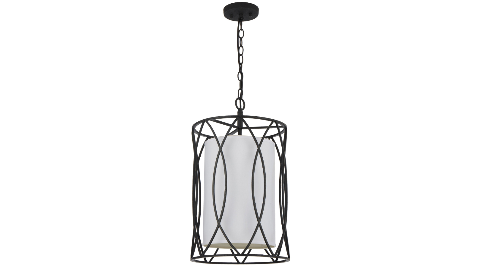 Pretty & Practical Oakwood Textured Black Pendant Light